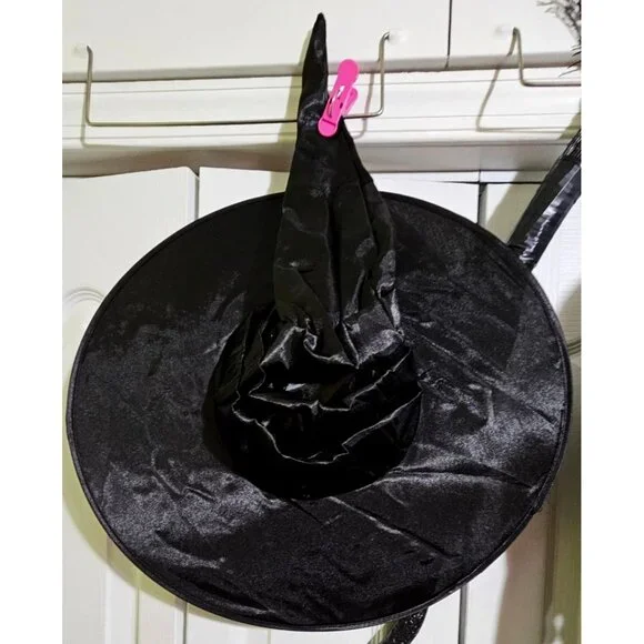 Wizard of Oz Wicked Witch Elphaba Costume Girls 10-12 Dress Glasses Hat Broom - Picture 8 of 12